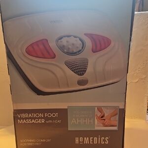 Homedics White and Red Vibration Foot Massager with Heat